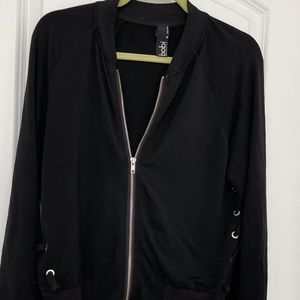 Black hoodie with side accents lightweight and very soft